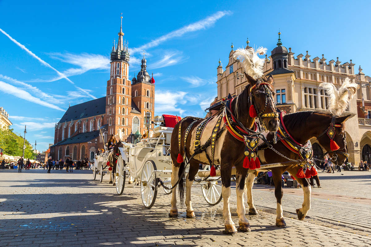 Elever ved Mariakirken i Krakow