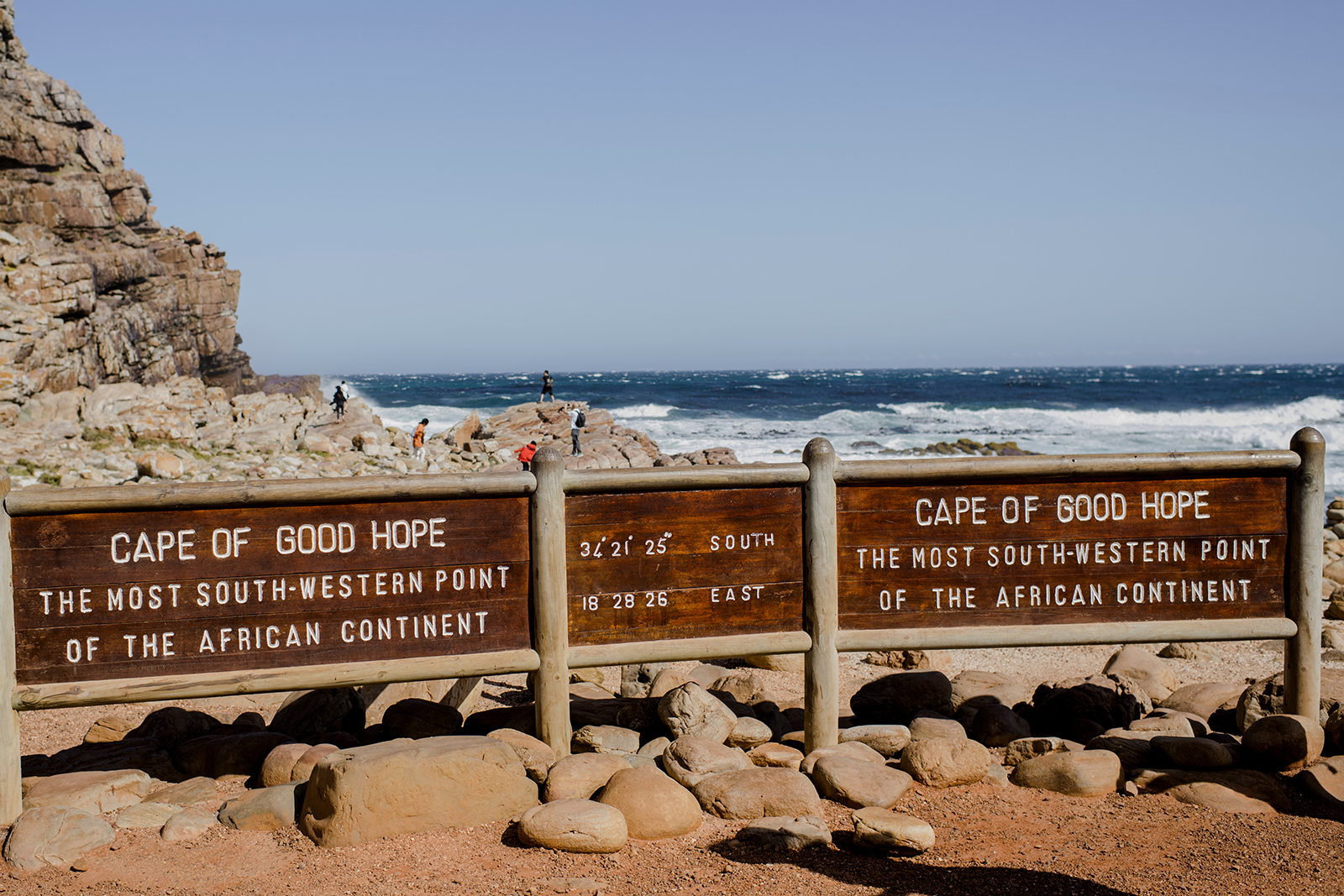 Skiltet ved Cape of Good Hope i Sør-Afrika